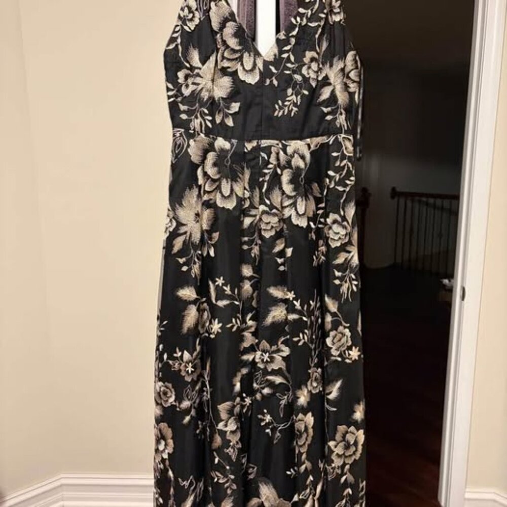 Calvin Klein Black and Gold Gown